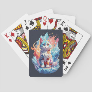 Baralho Design de Gato Fantasia Cristal Fofo