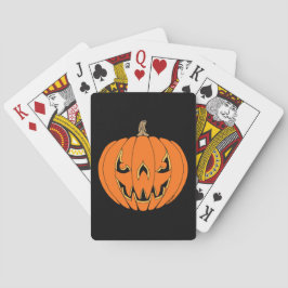 Baralho Design de Jack-o'-Lantern Assustador de Halloween