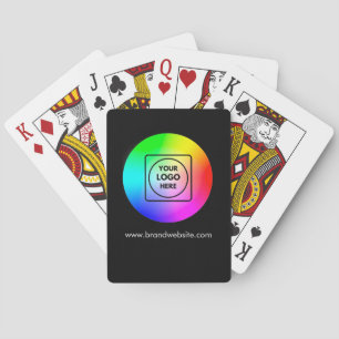 Baralho Design de Marca com Logotipo Preto Ousado Cartas d
