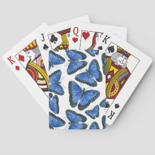 Baralho Design de padrão de borboleta morfo azul