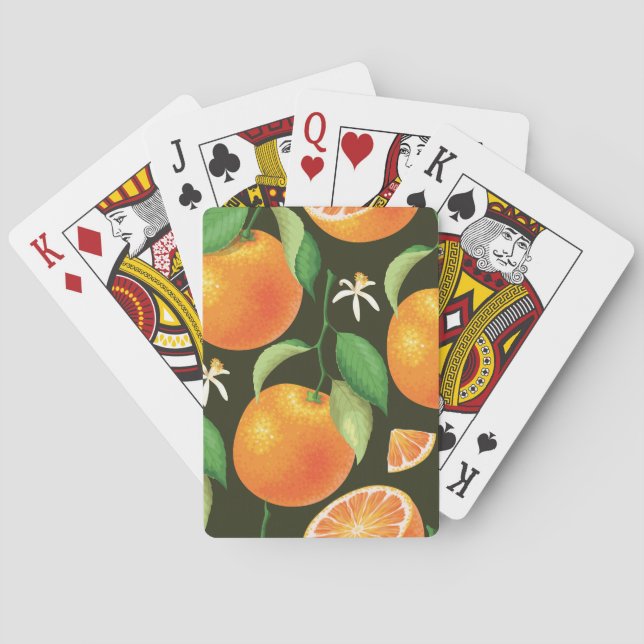 Baralho Design de padrão laranja perfeito e brilhante. (Verso)