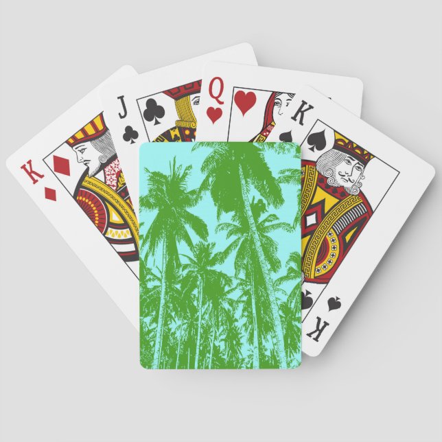 Baralho Design de Palmeiras Tropicais. (Verso)