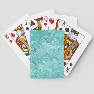 Baralho Design de papel marmoreado Aqua
