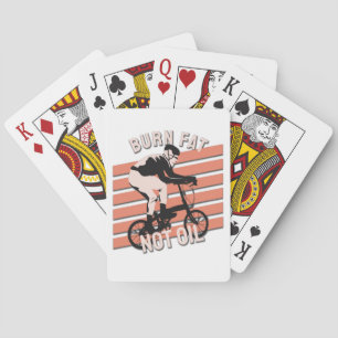 Baralho Design Divertido de Ciclista - Queime Gordura, Não