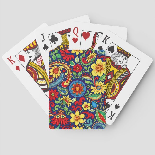 Baralho Design do Rainbow Colour Flor Paisley (Verso)