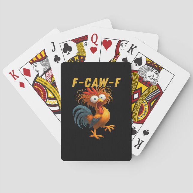 Baralho Design Engraçado Essencial de Frango F-Caw-F (Verso)