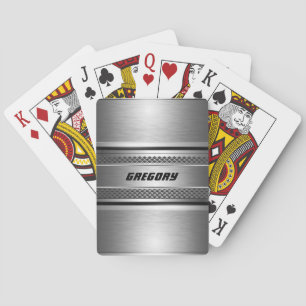 Baralho Design Monogramas de Faux prata Masculina