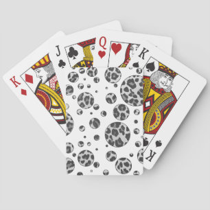 Baralho Design preto e branco do leopardo das bolinhas