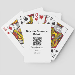 Baralho despachante varredura QR para pagar noivo uma bebi