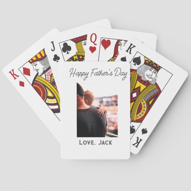 Baralho Dia de os pais feliz foto do amor moderno pai simp (Verso)