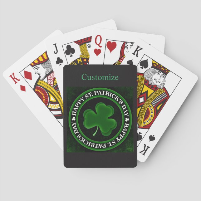 Baralho Dia de São Patrício Shamrock verde (Verso)