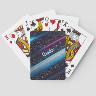 Baralho Diagonale Streifen und Punkte Muster schwarz, blau