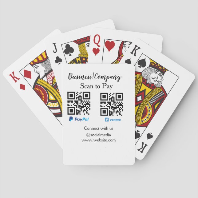 Baralho Digitalize para pagar código q r paypal venmo adic (Verso)