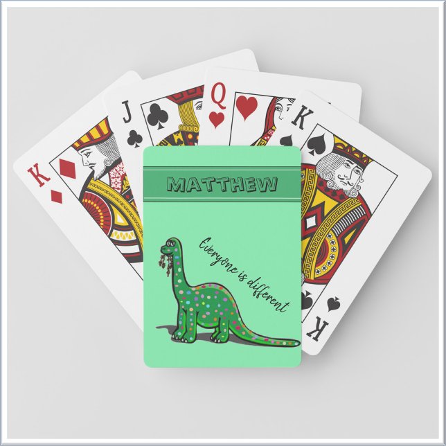 Baralho Dinossauro Verde Bonito (Bookmark my store! https://www.zazzle.com/store/capricepetit)