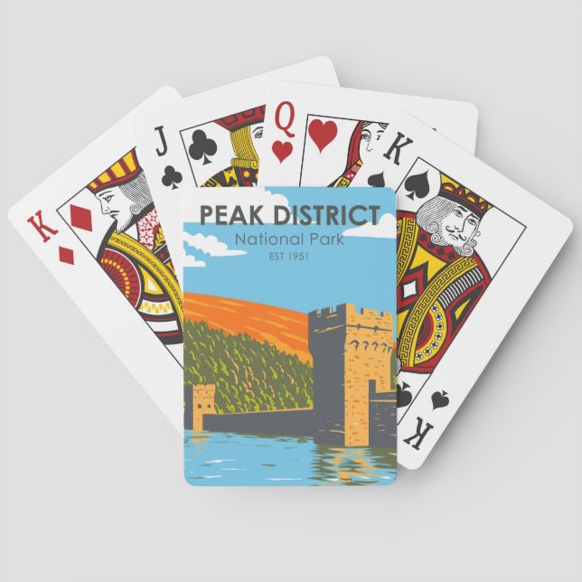 Baralho Distrito de Pico Parque Nacional England Vintage (Verso)