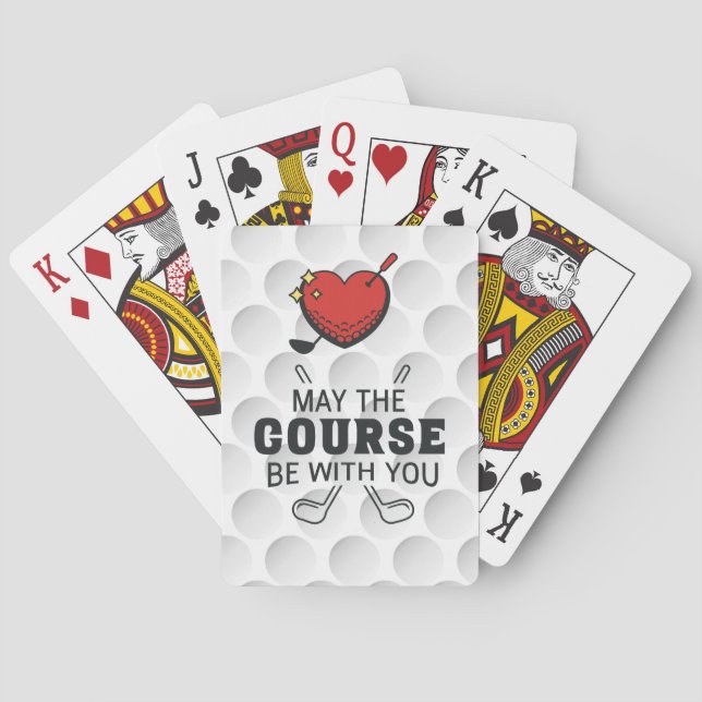 Baralho Dito engraçado de golfe AMOR para golfista (Verso)