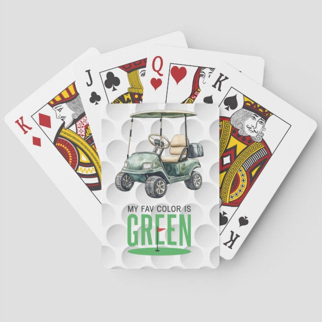 Baralho Dito engraçado de golfe Fav é verde (Verso)