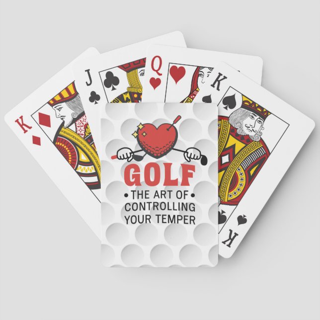 Baralho Dito engraçado de golfe para golfista (Verso)