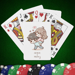Baralho Doce Casal de Estilo de Chibi Personalizado