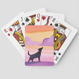 Baralho Dog Howl | Black Dog Watercolor Silhouette