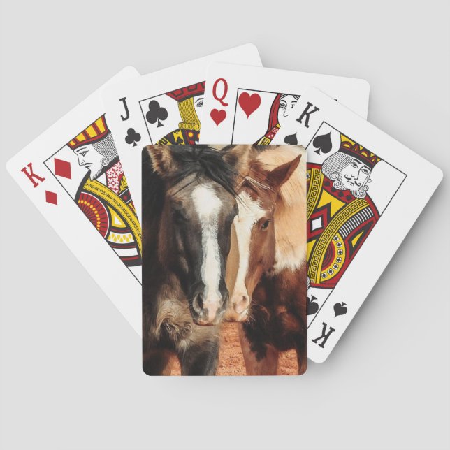 Baralho Dois cartões de jogo dos cavalos (Verso)