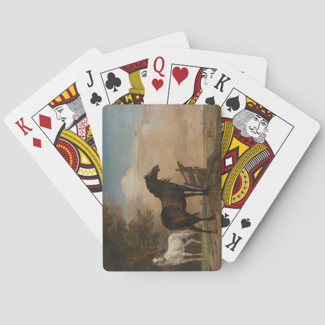 Baralho Dois Cavalos num Prado Perto de Porta (Paulus Pott (Verso)