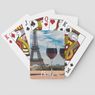 Baralho Dois copos de vinho com torre Eiffel