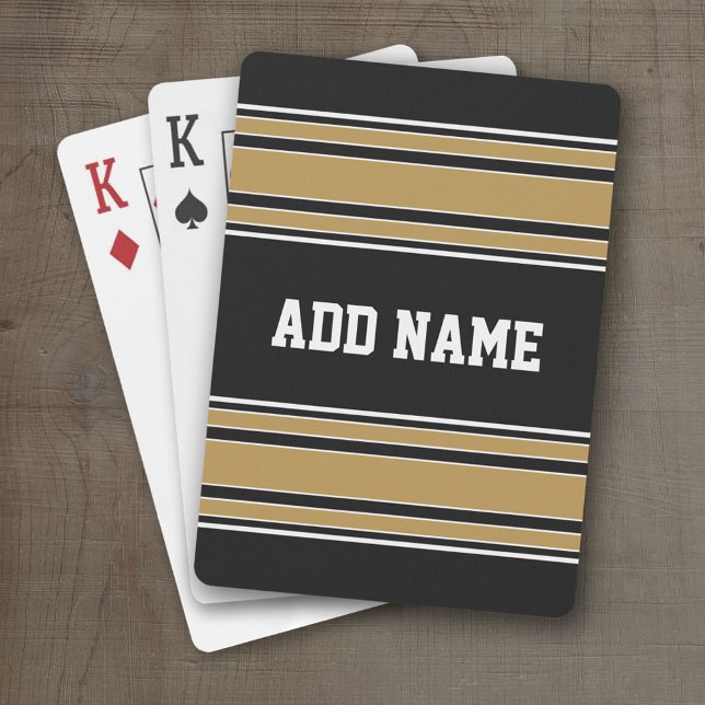 Baralho Dourado Stripes Sports Jersey Name - PODE EDITAR C (Personalized Playing Cards - Sports Design)