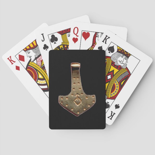 Baralho Dourado Thor Hammer Black Poker jogando cartas (Verso)