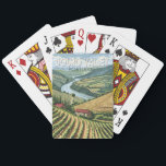 Baralho Douro Valley Portugal Viagem Art Vintage<br><div class="desc">Vale do Douro em estilo artístico vetorial. O Vale do Douro Vinho,  até Barca de Alva,  é a mais antiga região vitícola demarcada do mundo.</div>