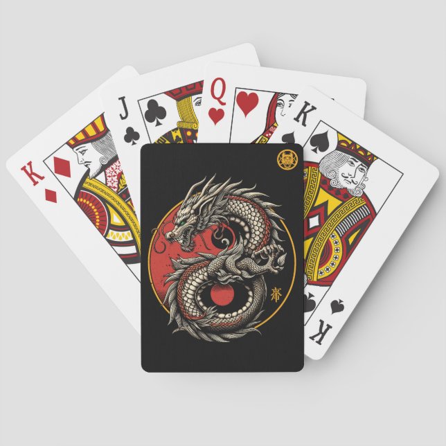 Baralho Dragão chinês de ano novo 2024, ano do dragão (Verso)