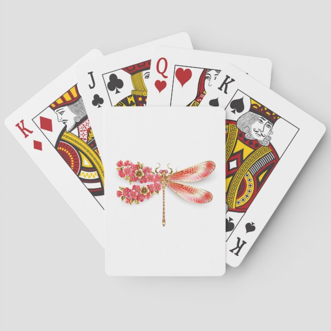Baralho Dragonfly com joalheria sakura (Verso)