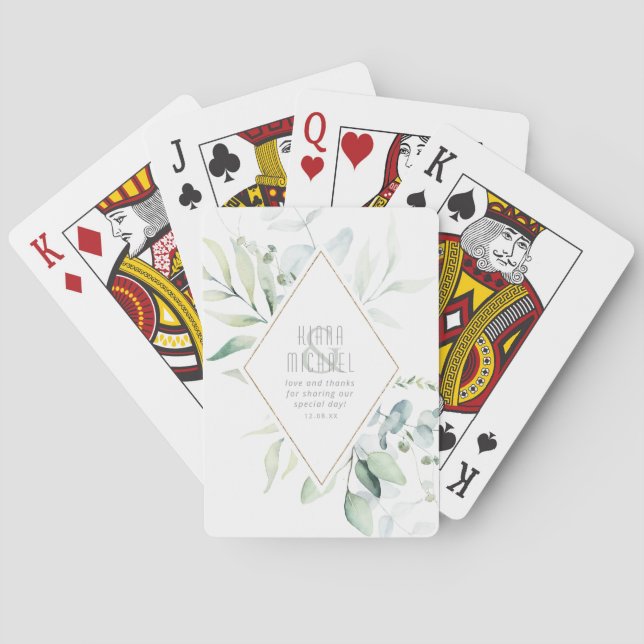 Baralho Dreamy Foliage Wedding Green/Blue ID817 (Verso)