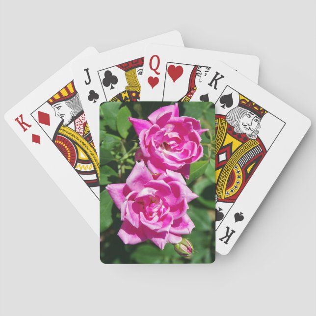Baralho Duas Rosas Rosa jogando cartas (Verso)