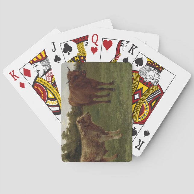 Baralho Duas vacas em campo (por Rosa Bonheur) (Verso)