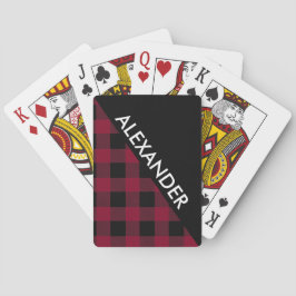 Baralho DYI BG Blk Plaid de Búfalo 2 Triângulos Diag Burgu