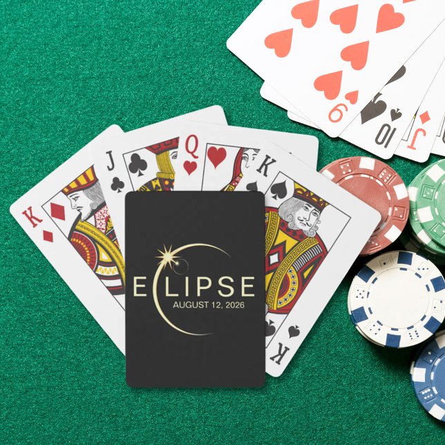 Baralho Eclipse Solar Astronomia Evento 2026 (Solar Eclipse Astronomy Event 2026 Poker Cards)