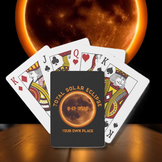 Baralho Eclipse Solar Total 12 de Agosto de 2026 (Total Solar Eclipse August 12, 2026 Poker Cards)