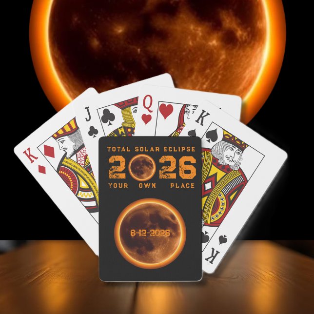 Baralho Eclipse Total do Sol 2026 (Total Solar Eclipse 2026 Poker Cards Souvenir)