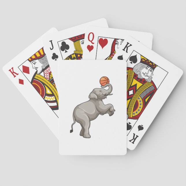 Baralho Elefante com Basquetebol (Verso)