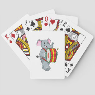 Baralho Elefante como músico com tambor
