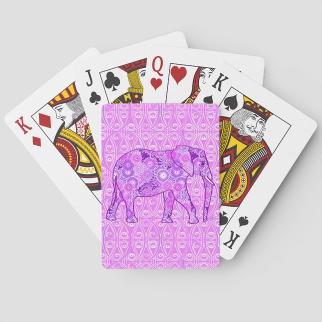 Baralho Elefante de espiral frontal - roxo e orquídea (Verso)