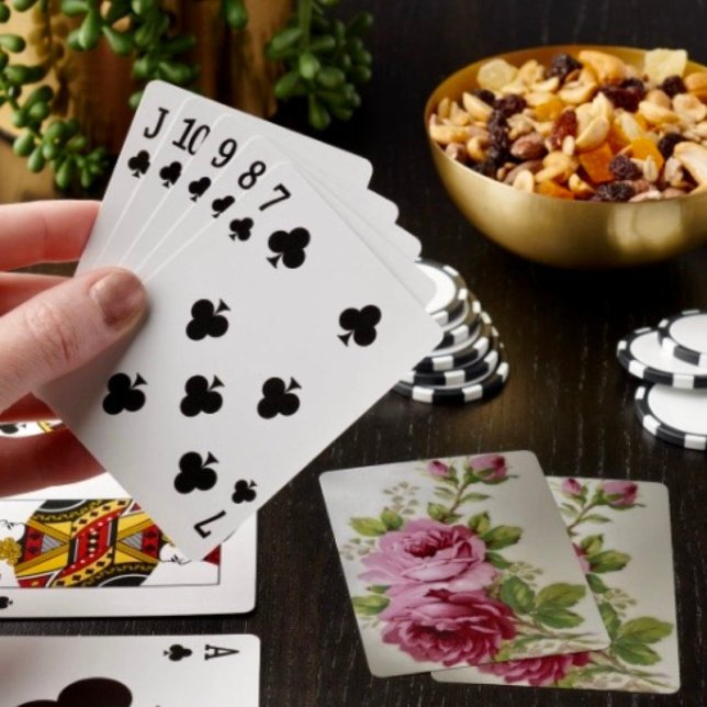 Baralho Elegância Rosa Vintage (Poker cards easy to shuffle, smooth card stock. Dimensions: 2.5" x 3.5”. )