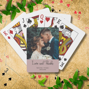 Baralho Elegante Amor de Casamento Roxo e Foto de Agradeci