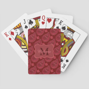 Baralho Elegante Burgundy Paisley Pattern Personalizado