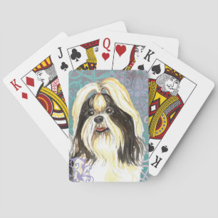 Baralho Elegante Shih Tzu Jogando Cartões