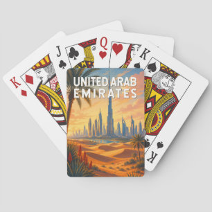 Baralho Emirados Árabes Unidos Ilustração Viagem Arte