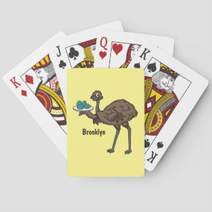 Baralho Emu com ilustração de desenho animado de ovos