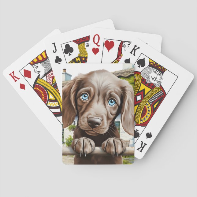 Baralho Enchimento de meia com cachorrinho brincando (Verso)