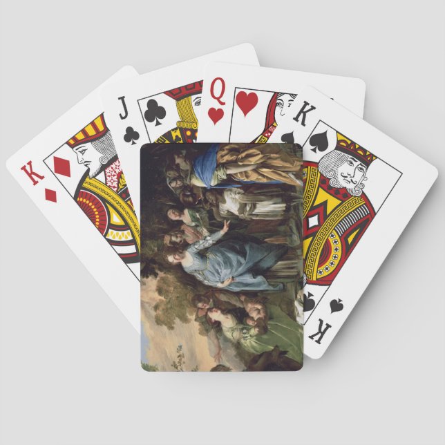 Baralho Encontrar de Moses, c.1650-56 (óleo em canvas) (Verso)